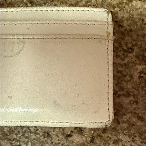 Tory Burch Ivory Leather Card Case with Gold Logo - Picture 8 of 11